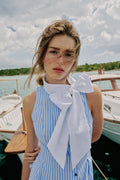 CHEMISE SANS MANCHES À RAYURES ET NŒUD - elenova