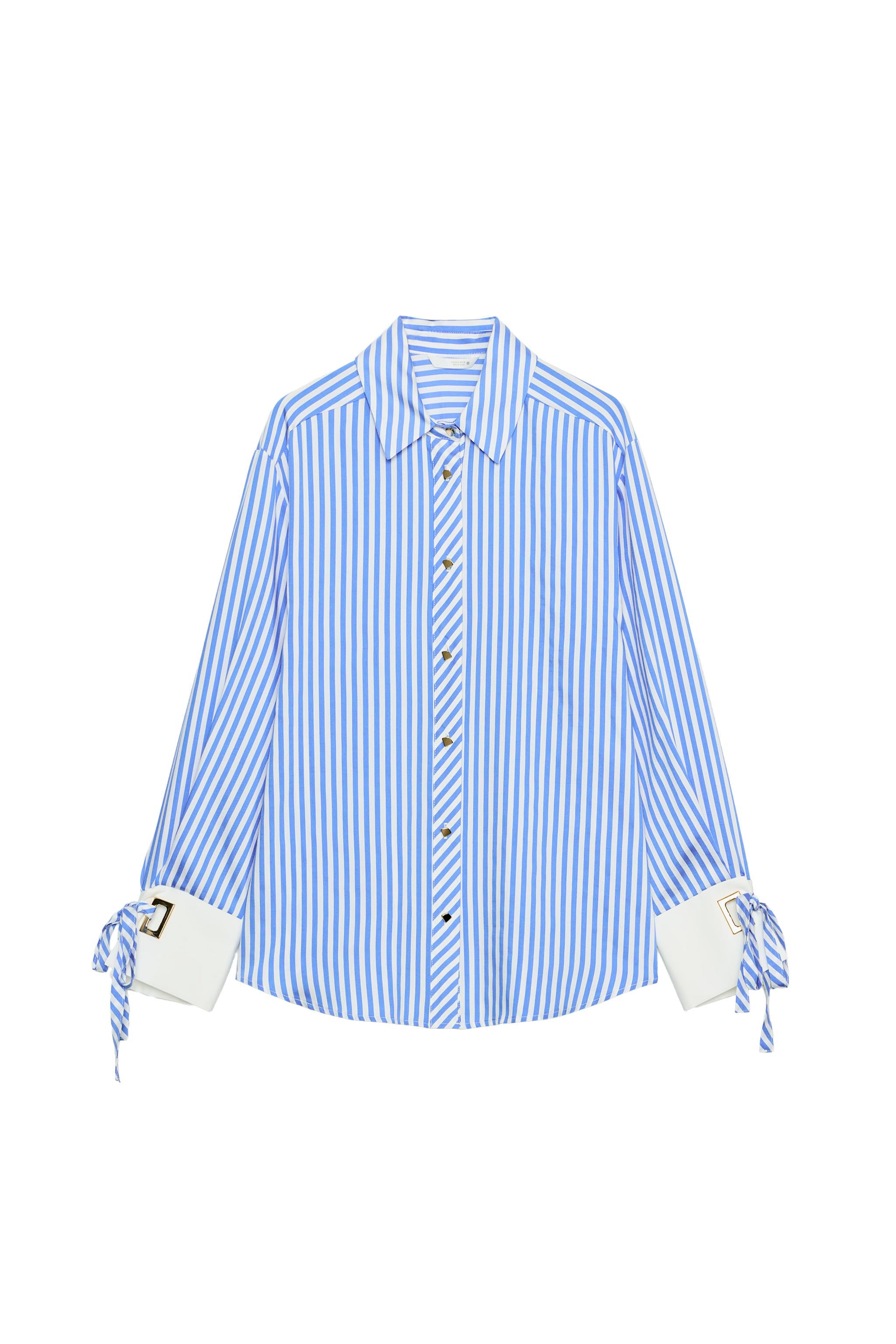 CHEMISE SANS MANCHES À RAYURES ET NŒUD - elenova