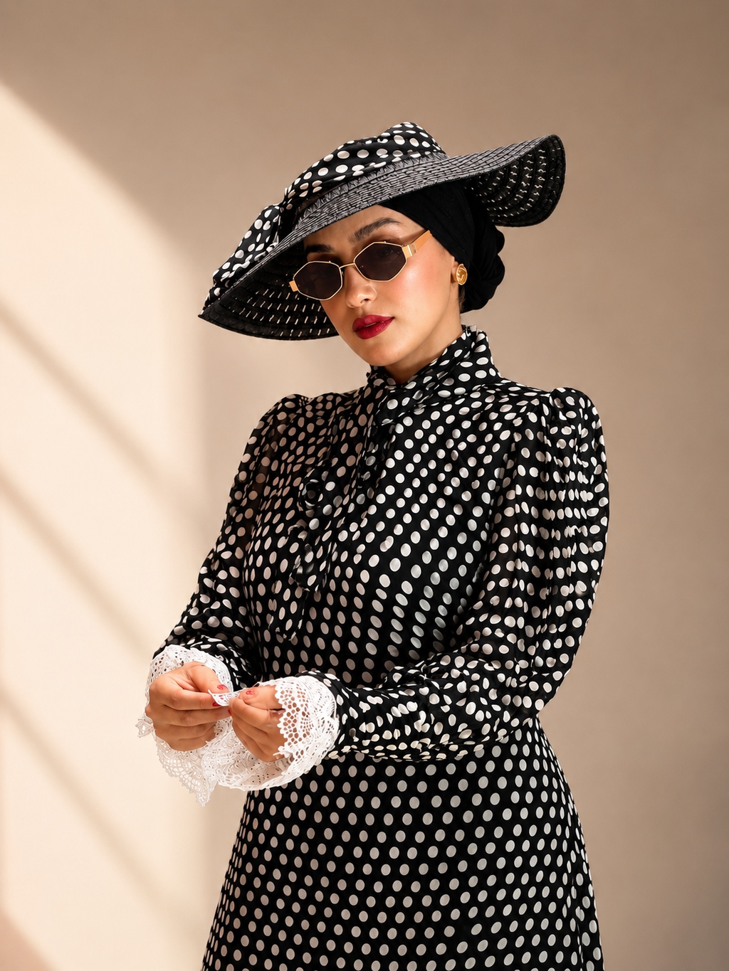Robe Longue Sophistiquée à Pois