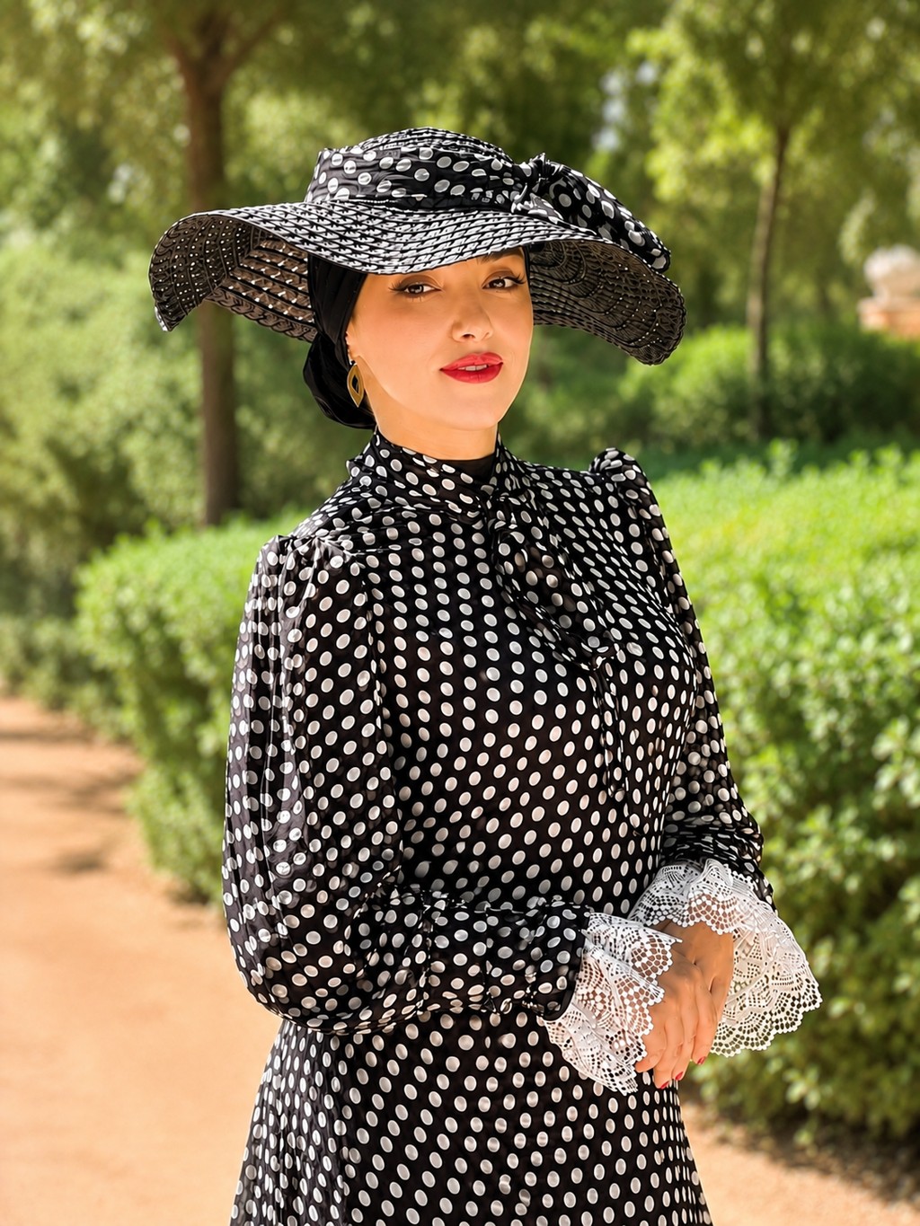 Robe Longue Sophistiquée à Pois